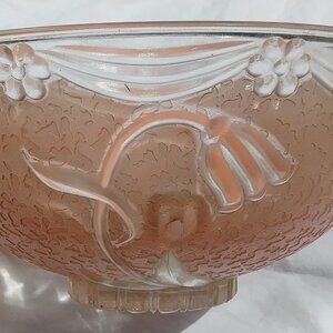 Antique 1940s pink ceiling light lampshade